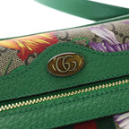 Gucci GG Flora Shoulder Bag Beige Green Leather Gold — view 6