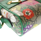 Gucci GG Flora Shoulder Bag Beige Green Leather Gold — view 5