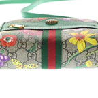 Gucci GG Flora Shoulder Bag Beige Green Leather Gold — view 4