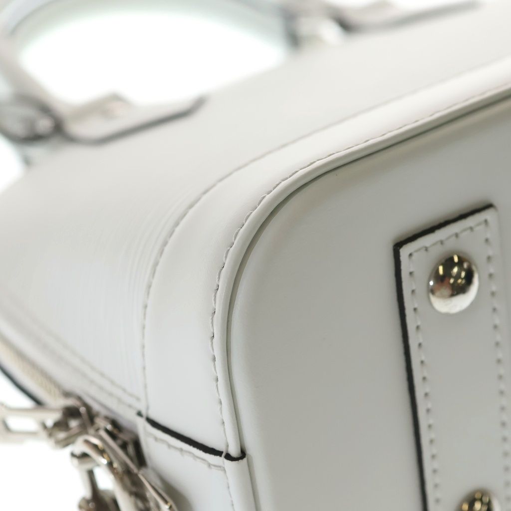 Louis Vuitton Epi Alma BB Leather 2-Way Bag Silver White — view 5