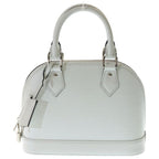 Louis Vuitton Epi Alma BB Leather 2-Way Bag Silver White