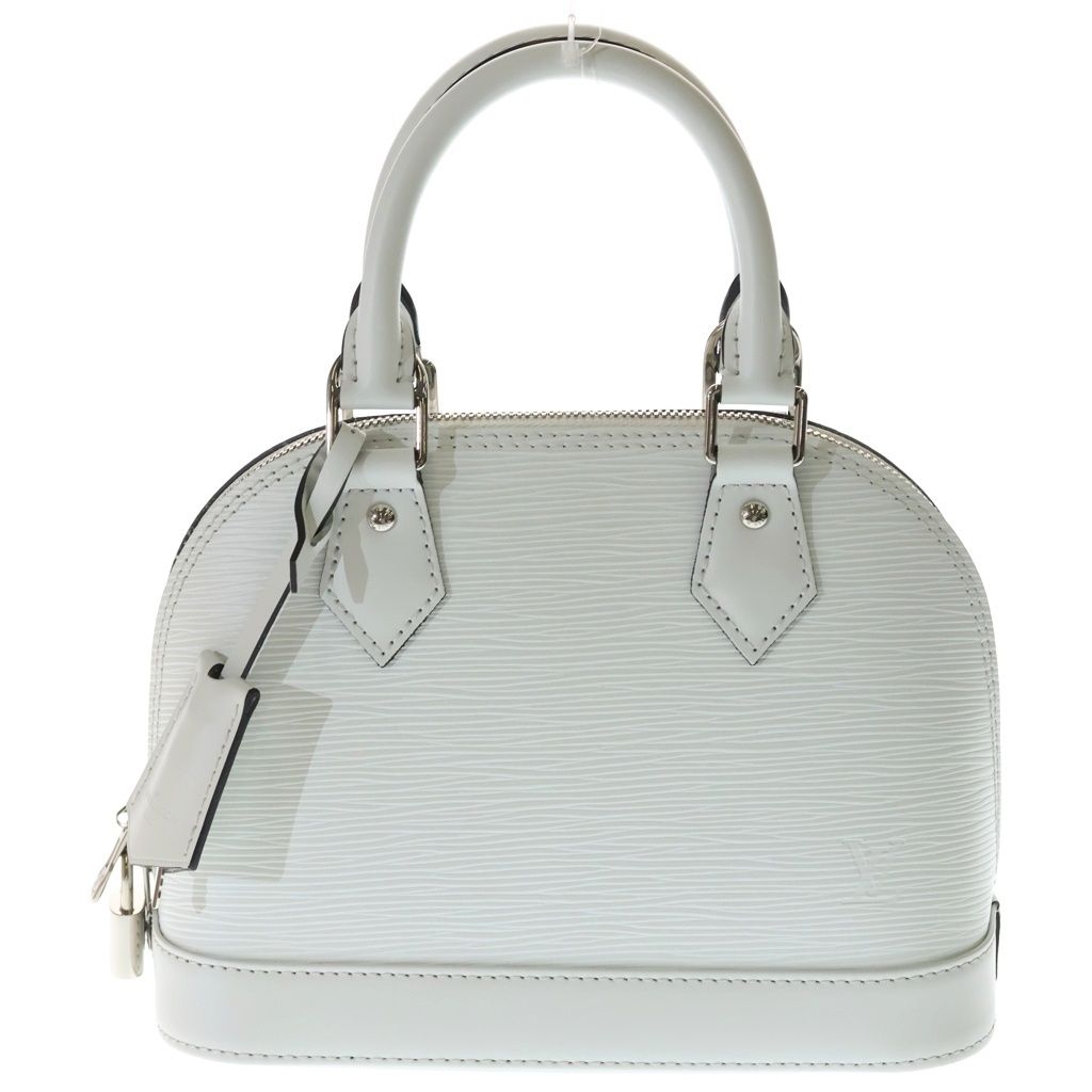 Louis Vuitton Epi Alma BB Leather 2-Way Bag Silver White