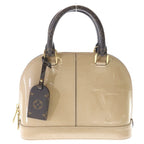 Louis Vuitton Alma Shoulder Bag Beige Brown Leather Patent Gold