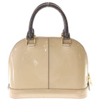 Louis Vuitton Alma Shoulder Bag Beige Brown Leather Patent Gold — view 2
