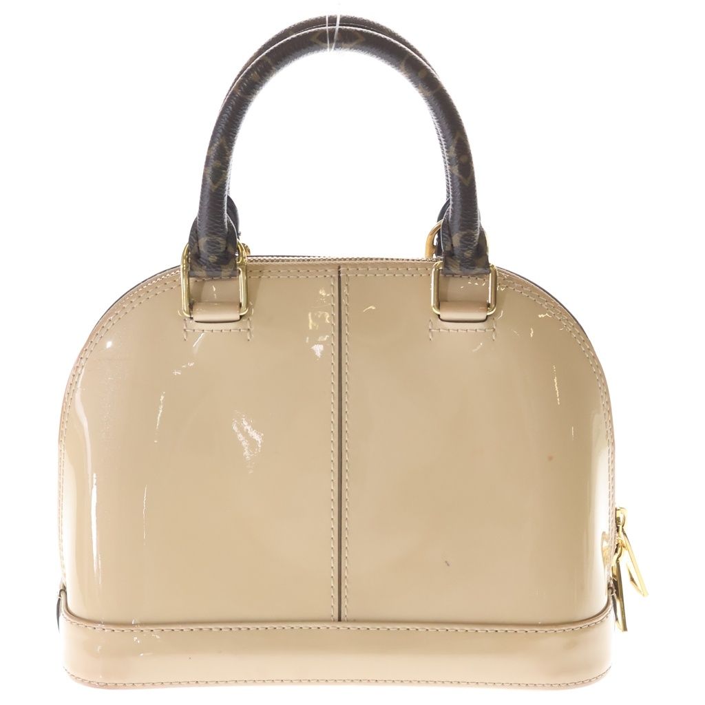 Louis Vuitton Alma Shoulder Bag Beige Brown Leather Patent Gold — view 2