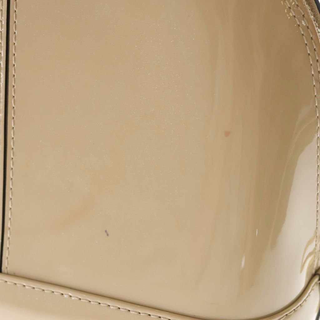 Louis Vuitton Alma Shoulder Bag Beige Brown Leather Patent Gold — view 8