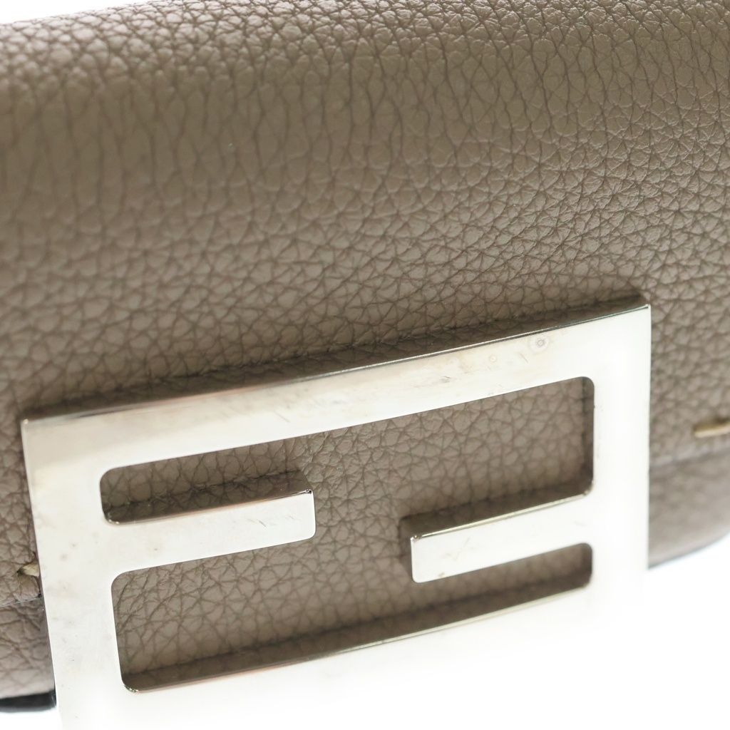 Fendi Nano Bucket Mini 2-Way Shoulder Pouch Chain Gray Ju Leather 7 Silver — view 5