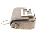 Fendi Nano Bucket Mini 2-Way Shoulder Pouch Chain Gray Ju Leather 7 Silver — view 3