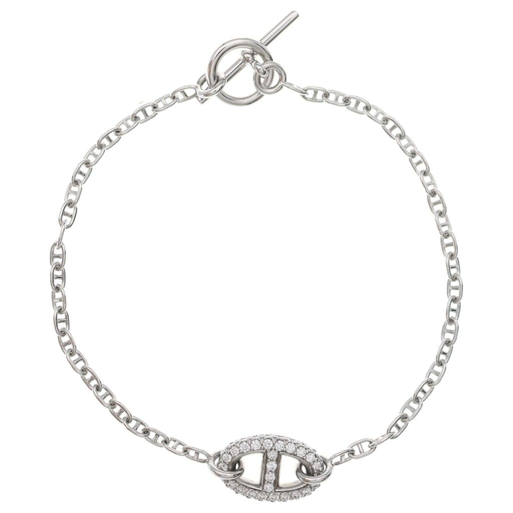 Hermes Chaine D'ancre New Farandole Diamond Boule Bracelet