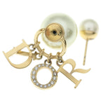Dior Tribales Earrings Logo Pearl Rhinestone Gold — view 5