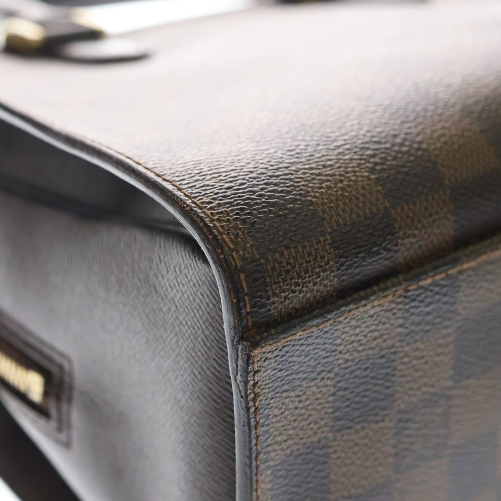 Louis Vuitton Damier Triana Handbag Brown Leather Gold — view 5