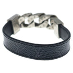 Louis Vuitton Monogram Eclipse Bra Mono Chain Leather Blur Black Silver Bracelet — view 2