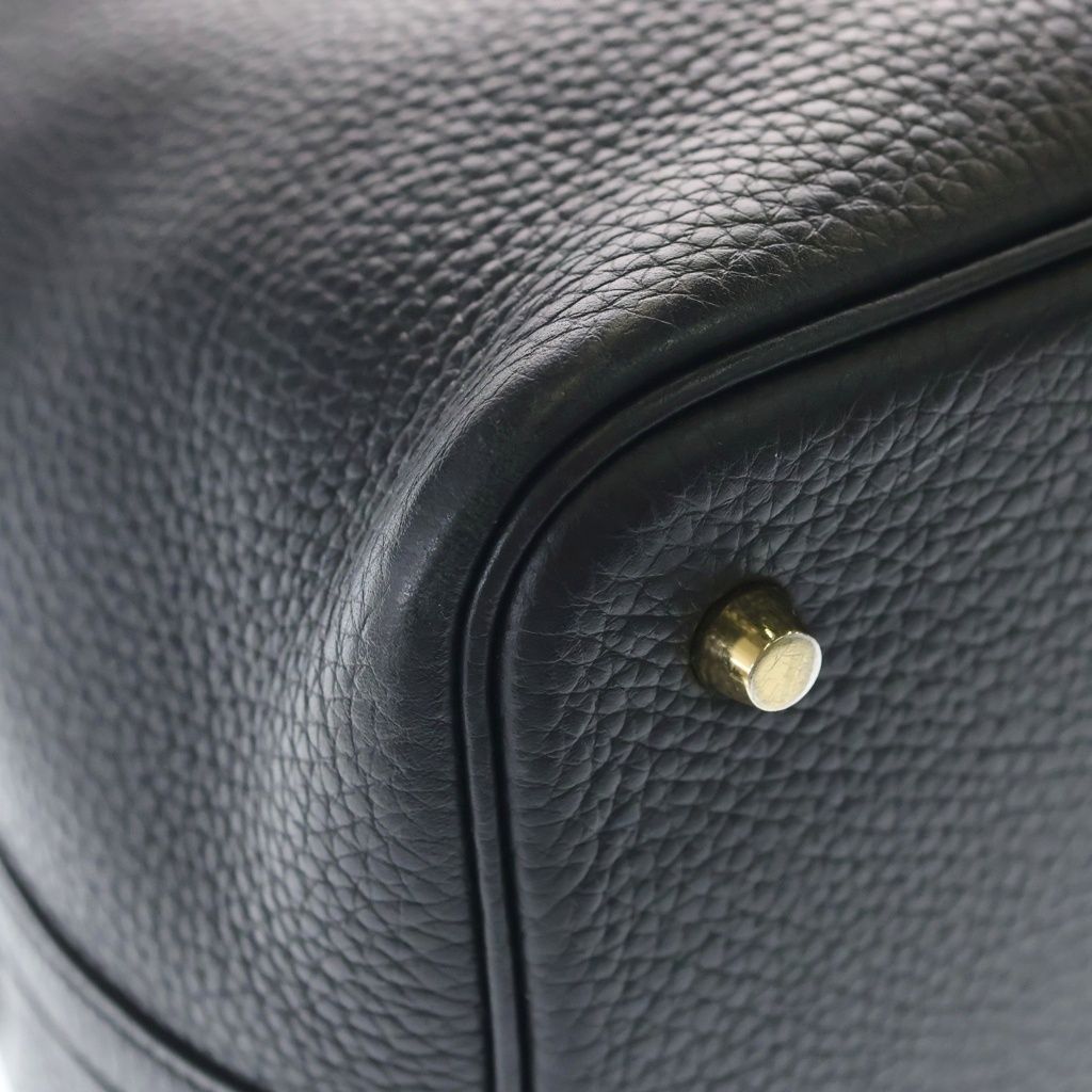 Hermes Picotin MM Mini Bag Black Taurillon Leather Gold — view 5