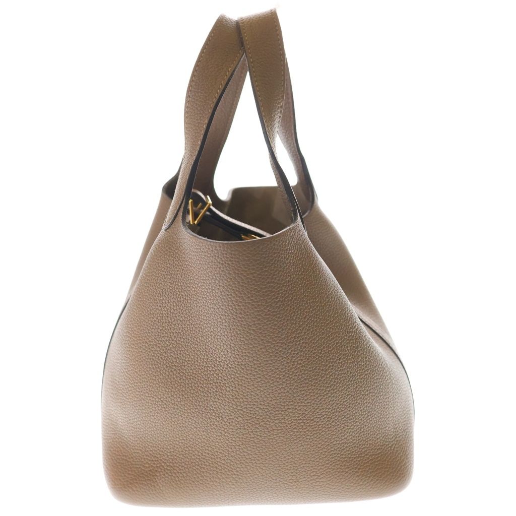 Hermes Picotin Lock 18 Mini Bag Taurillon Beige Dweimar Brown Gold — view 3