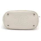 Chanel Quilted CC Logo Leather Bucket Bag 2-Way White 27 — view 4