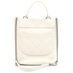 Chanel Quilted CC Logo Leather Bucket Bag 2-Way White 27 — view 2