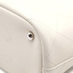 Chanel Quilted CC Logo Leather Bucket Bag 2-Way White 27 — view 5
