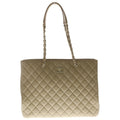 Chanel Quilted Caviar Leather Gold Chain Tote Bag Beige