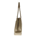 Chanel Quilted Caviar Leather Gold Chain Tote Bag Beige — view 3