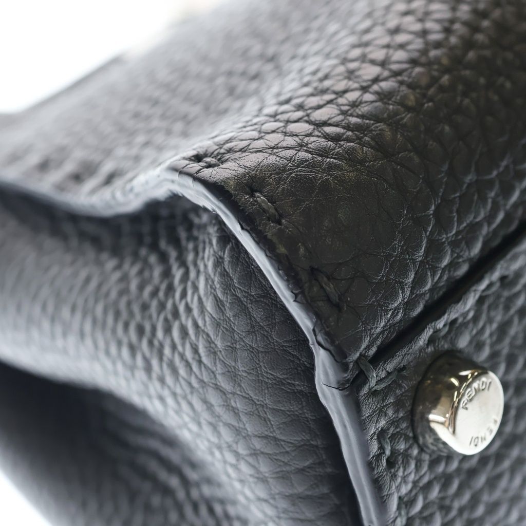 Fendi Peekaboo Mini Selleria 2-Way Shoulder Bag Dark Gray Leather Silver — view 6