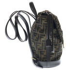 Fendi Zucca FF Jacquard FF Logo Backpack Silver Brown — view 3