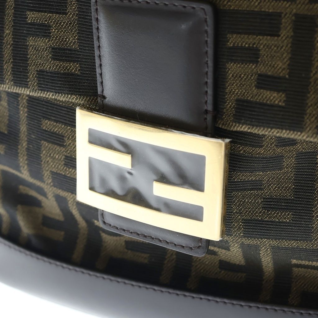 Fendi Zucca FF Jacquard FF Logo Backpack Silver Brown — view 6