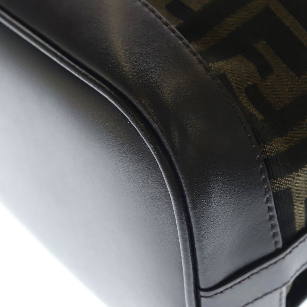 Fendi Zucca FF Jacquard FF Logo Backpack Silver Brown — view 5
