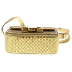 Celine Triomphe Mini Laminated Sequin Shoulder Bag Gold Leather — view 4