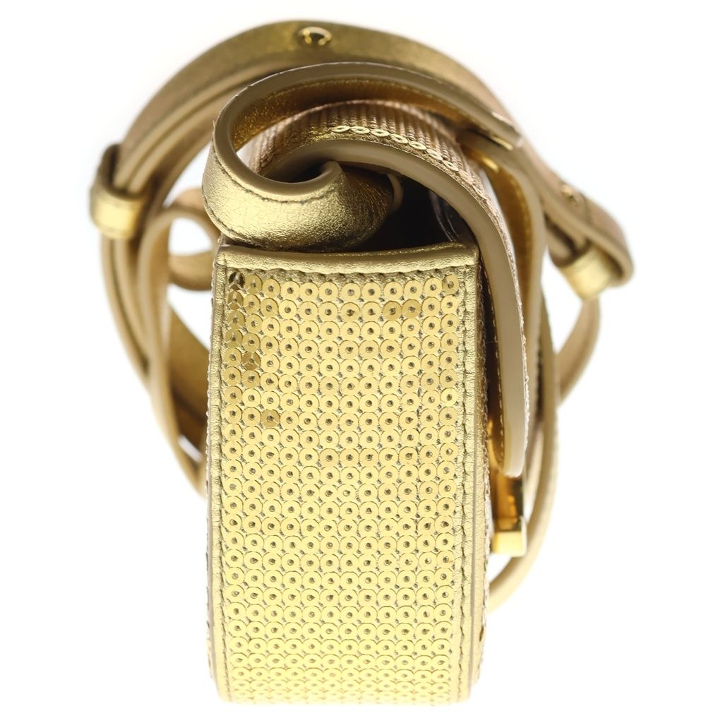 Celine Triomphe Mini Laminated Sequin Shoulder Bag Gold Leather — view 3