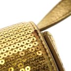 Celine Triomphe Mini Laminated Sequin Shoulder Bag Gold Leather — view 5