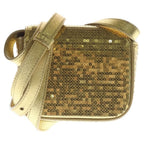Celine Triomphe Mini Laminated Sequin Shoulder Bag Gold Leather — view 2
