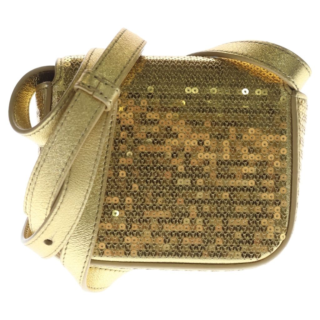 Celine Triomphe Mini Laminated Sequin Shoulder Bag Gold Leather — view 2