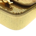 Celine Triomphe Mini Laminated Sequin Shoulder Bag Gold Leather — view 6