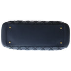 Chanel Wild Stitch Quilted Leather Chain Shoulder Tote Bag Gold Navy 19 — view 4