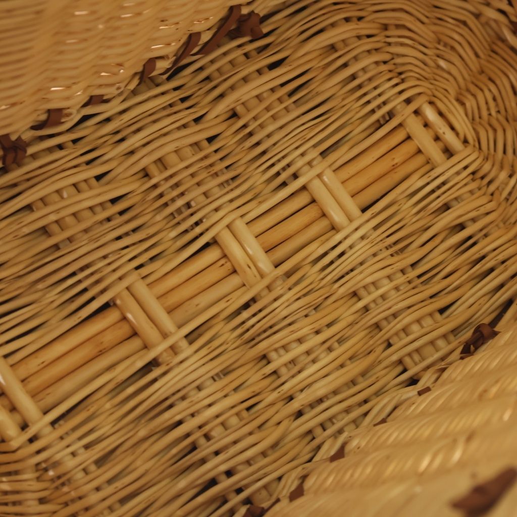 Hermes Garden Picnic PM Gold Natural Rattan Raffia Vor Swift Basket Handbag — view 7