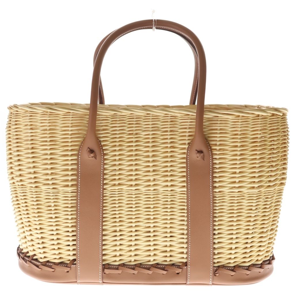 Hermes Garden Picnic PM Gold Natural Rattan Raffia Vor Swift Basket Handbag — view 2