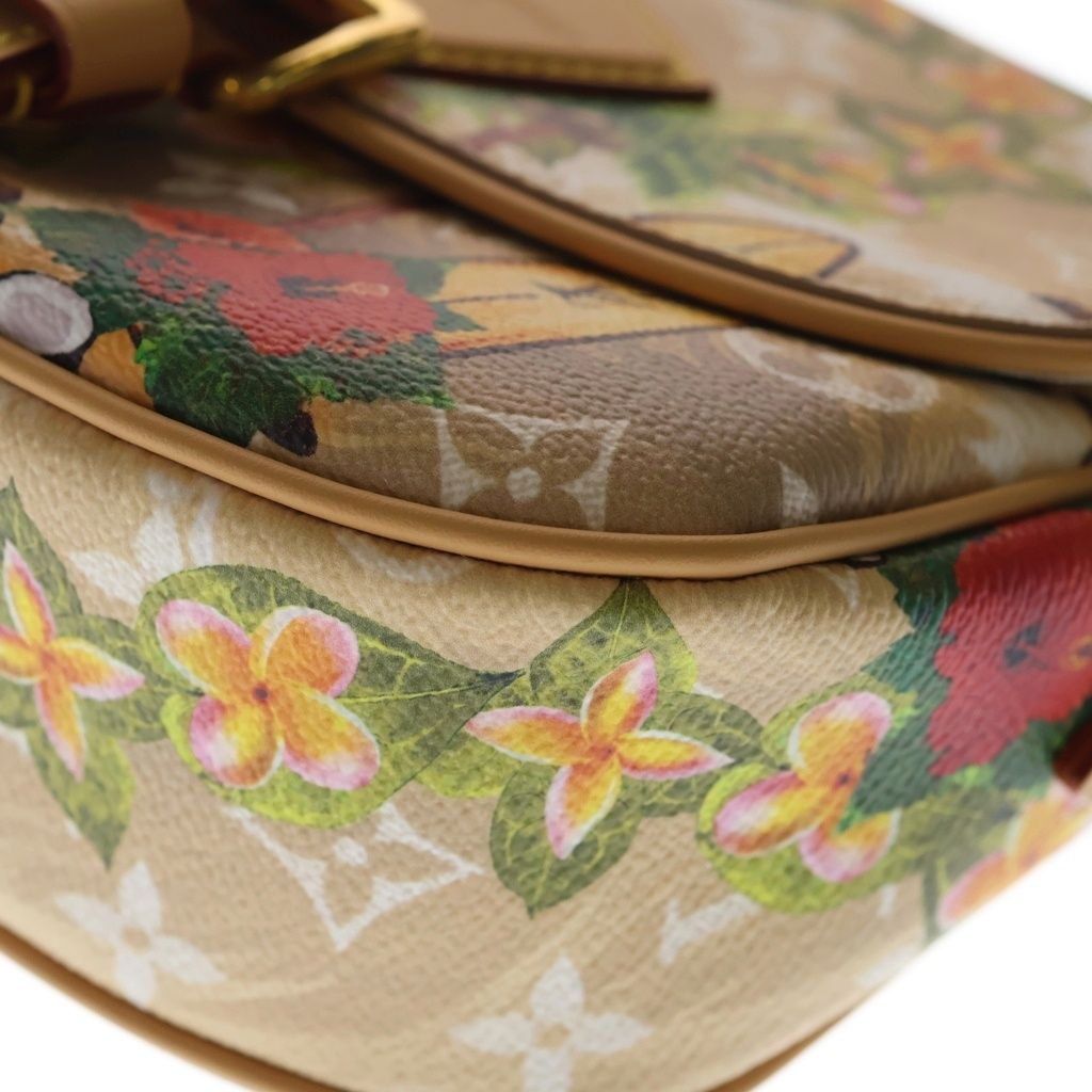 Louis Vuitton Monogram Surf Montsouris Messenger PM Shoulder Bag Beige Leather — view 5