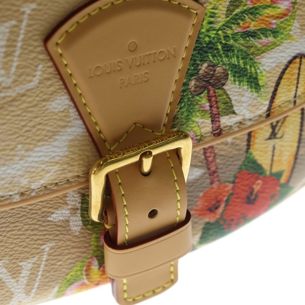 Louis Vuitton Monogram Surf Montsouris Messenger PM Shoulder Bag Beige Leather — view 6