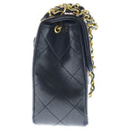 Chanel Mini Quilted S Flap S Chain Shoulder Bag Black Lambskin Gold — view 3