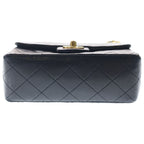 Chanel Mini Quilted S Flap S Chain Shoulder Bag Black Lambskin Gold — view 4