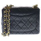 Chanel Mini Quilted S Flap S Chain Shoulder Bag Black Lambskin Gold — view 2