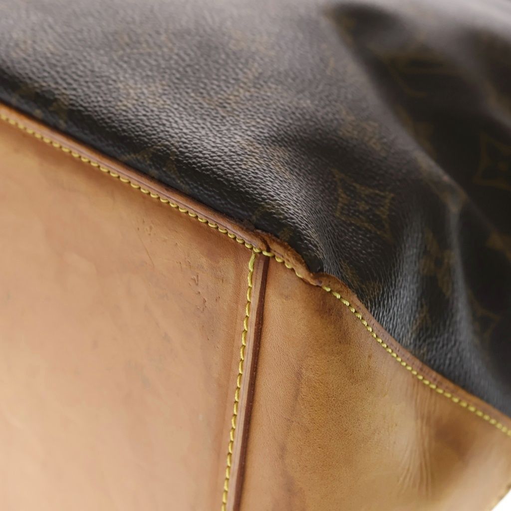 Louis Vuitton Monogram Cabas Mezzo Tote Bag Brown Leather Gold — view 5