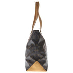 Louis Vuitton Monogram Cabas Mezzo Tote Bag Brown Leather Gold — view 3