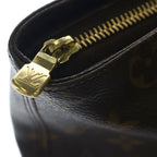 Louis Vuitton Monogram Cabas Mezzo Tote Bag Brown Leather Gold — view 8