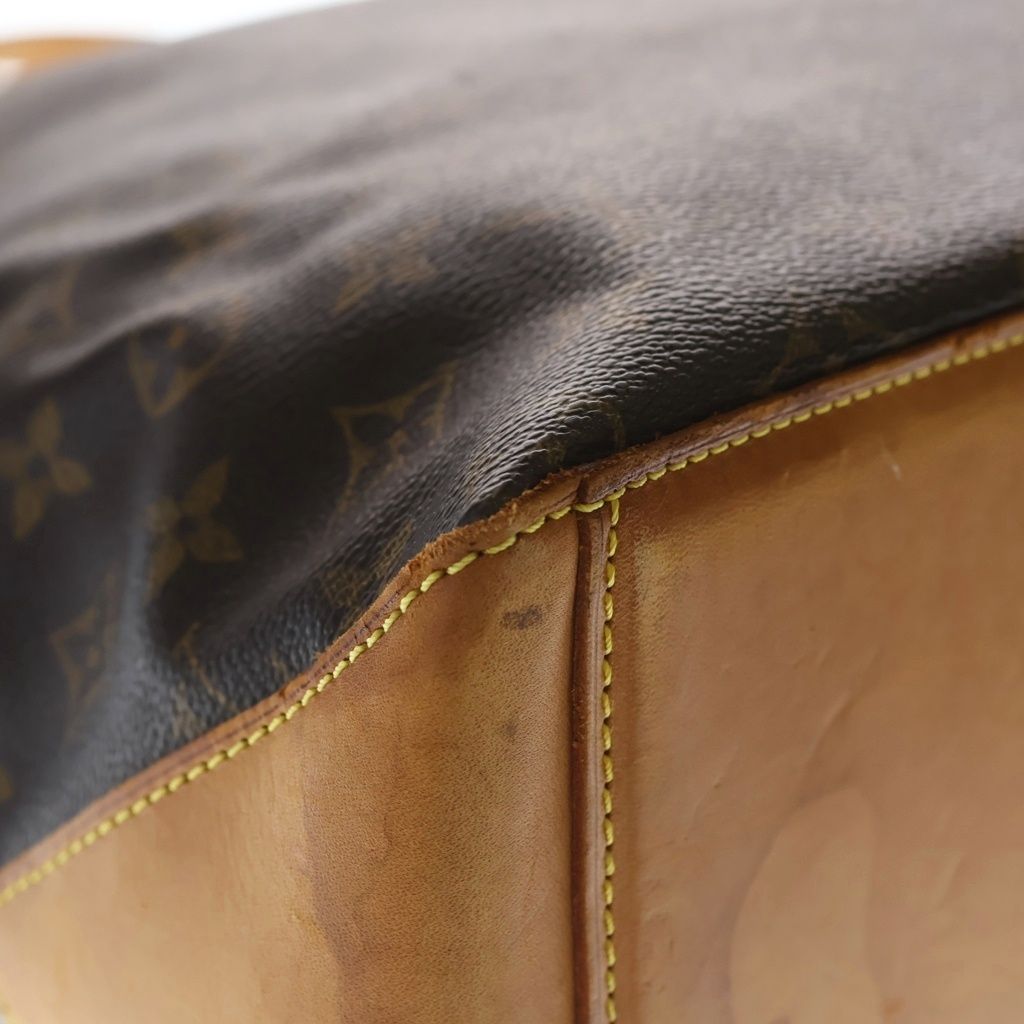 Louis Vuitton Monogram Cabas Mezzo Tote Bag Brown Leather Gold — view 6