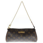 Louis Vuitton Monogram 2-Way Chain Shoulder Bag Brown Leather Gold