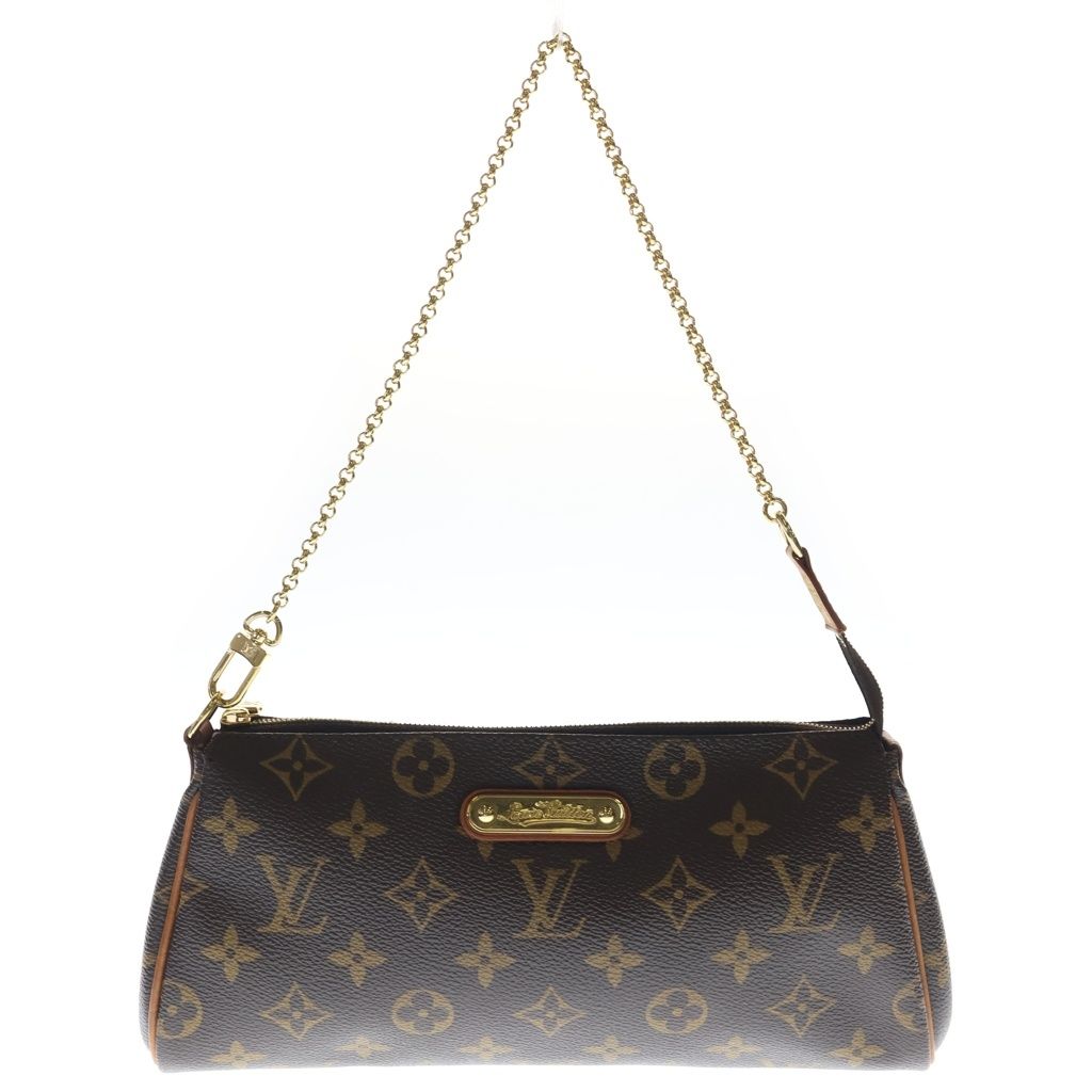 Louis Vuitton Monogram 2-Way Chain Shoulder Bag Brown Leather Gold