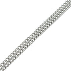 Chanel CC Logo Round Rhinestone Leather Chain Necklace Silver 26c — view 4