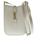 Saint Laurent Paris le Cassandra Leather Shoulder Bag Ivory