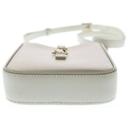 Saint Laurent Paris le Cassandra Leather Shoulder Bag Ivory — view 4